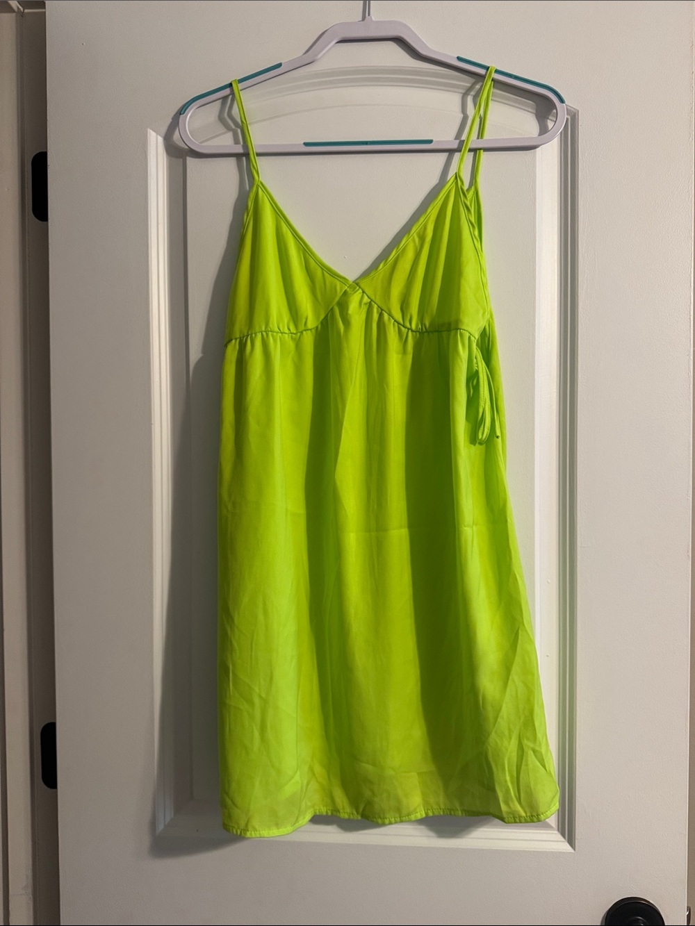 Divided Neon Lime Green Mini Slip Dress